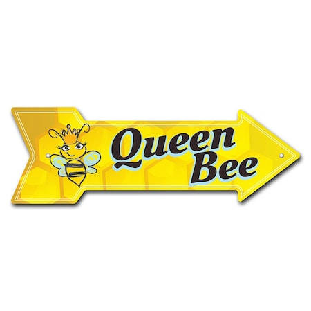 Signmission Queen Bee Arrow Sign Funny Home Decor 30in Wide P-ARROW10-999652